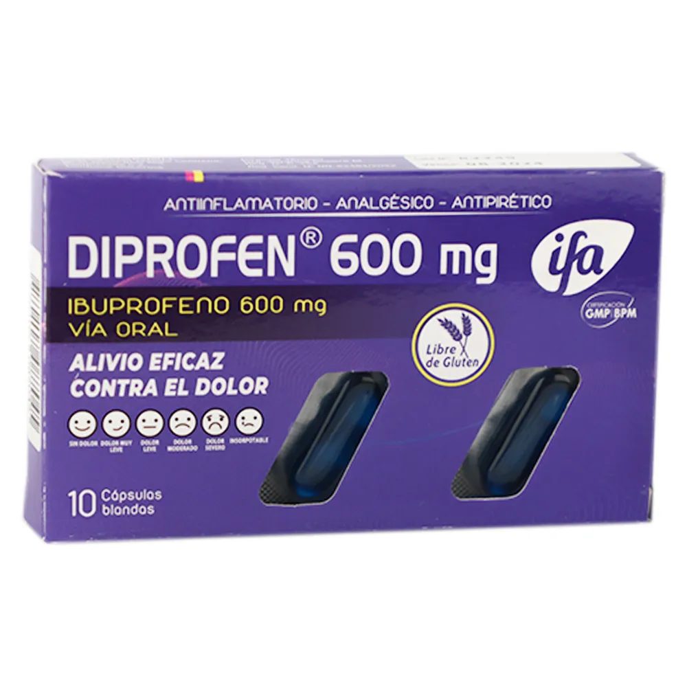 Diprofen 600 mg x 1 Caps Blandas Ibuprofeno