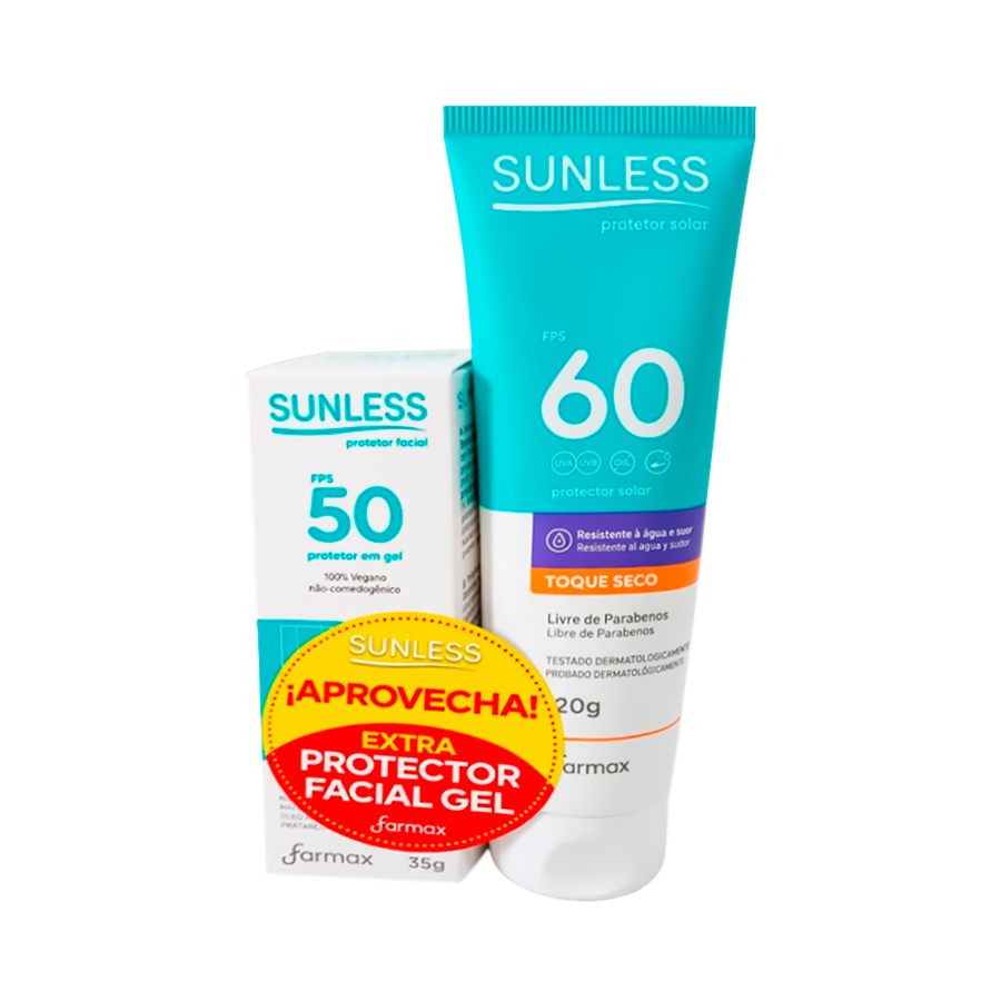 Pack Protector Solar Sunless Fps60 + Gel Sunless Fps50