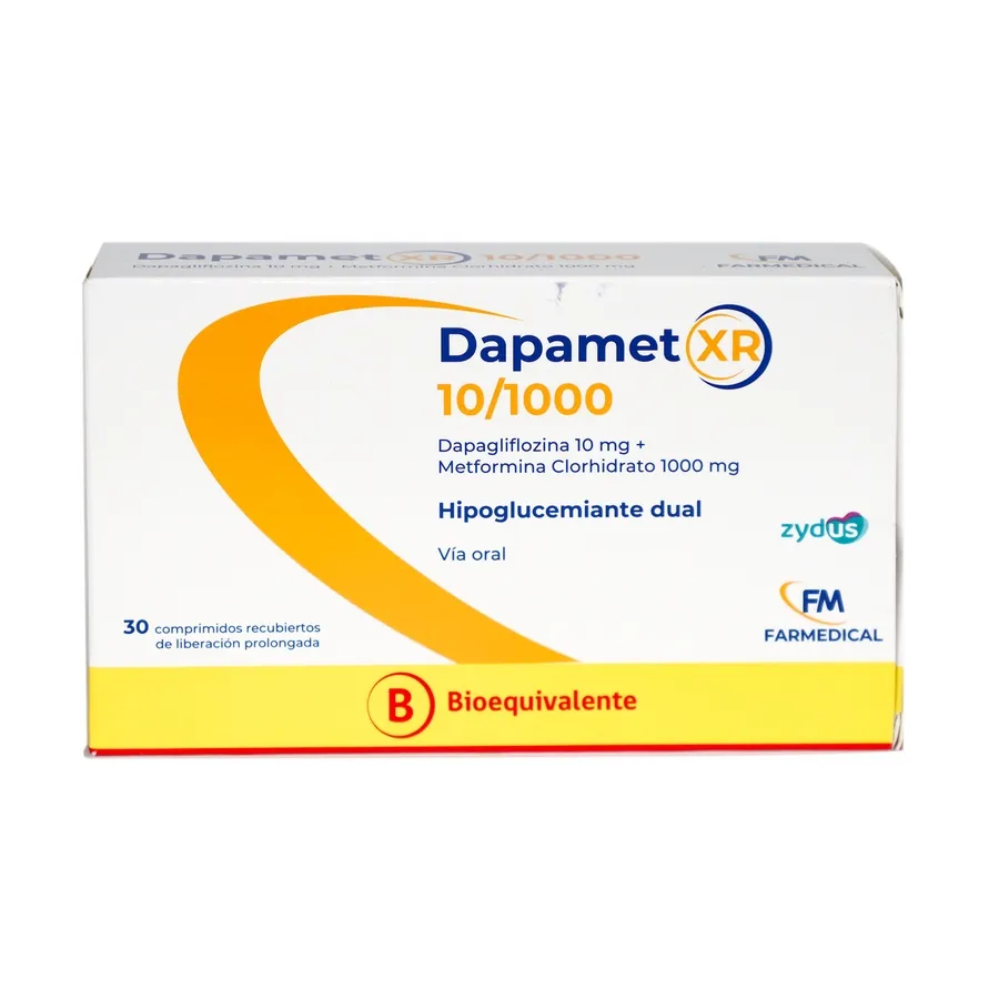 Dapamet XR 10/1000mg Dapaglifozina/Metformina x Comprimido