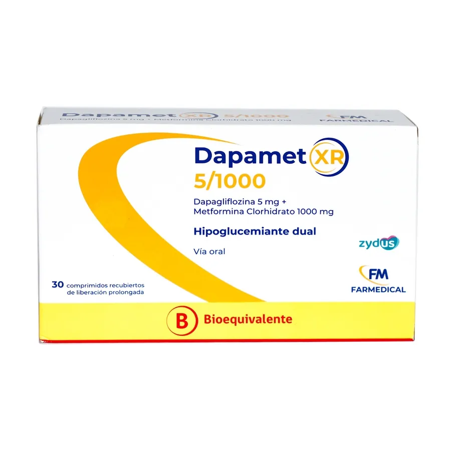 Dapamet XR 5/1000Mg Dapaglyfozina/Metformina x Comprimido