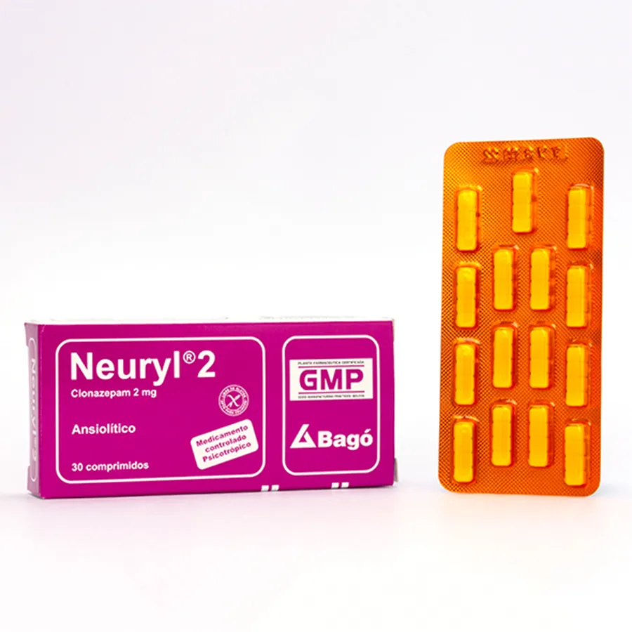 Neuryl 2 mg X Comp .Clonazepam (Psico)