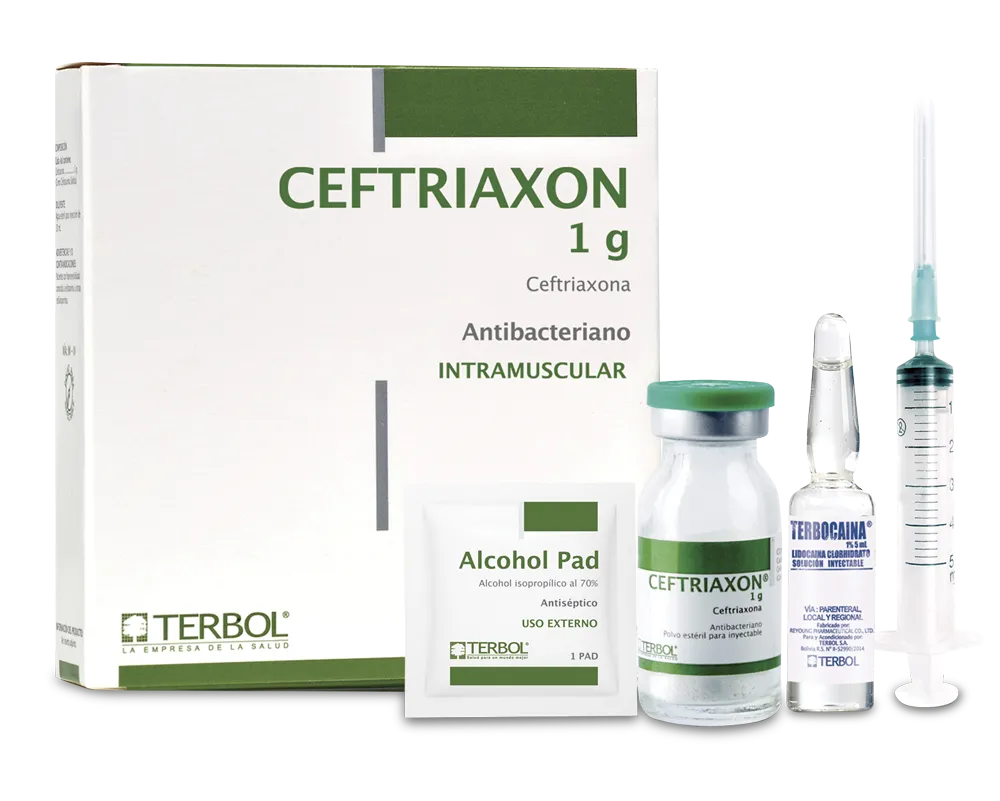 Ceftriaxon 1gr IM x 1 vial Con Agua